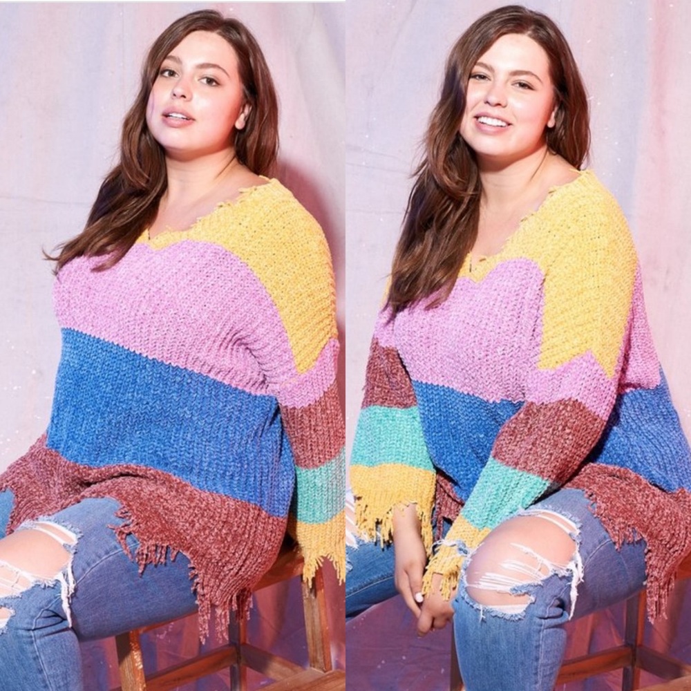 ✨24 HOUR SALE✨*LAST 1* Blurred Lines Plus Size Chenille Sweater - Picture 2 of 3